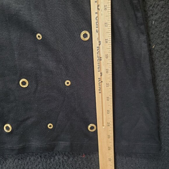 Karen Scott Womens Blouse Black Size XXL 100% Cotton 3/4 Sleeve Pullover Grommet - Picture 4 of 12